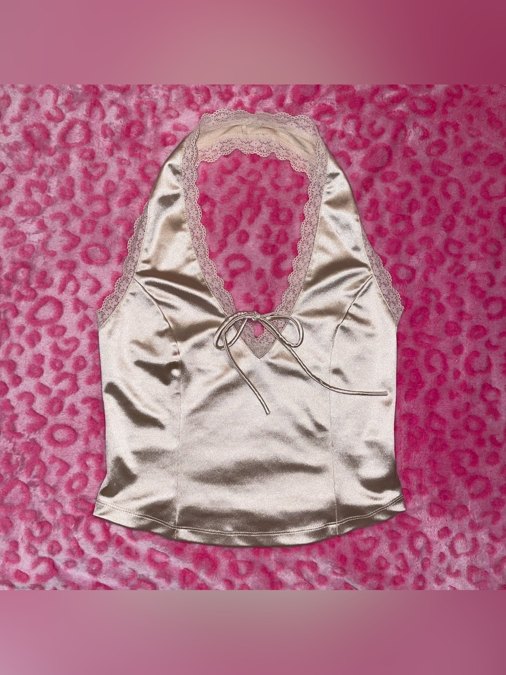 Windsor gold satin halter top